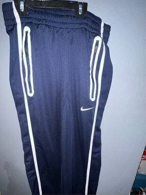 Nike  Navy Sweatpants with White Piping